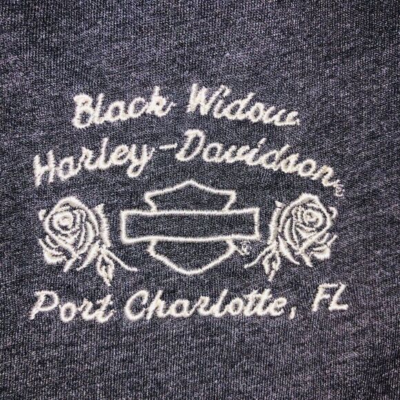 Harley Davidson Size Small Widow Port Charlotte FL Short Sleeve Top T-Shirt Tee - Picture 8 of 10